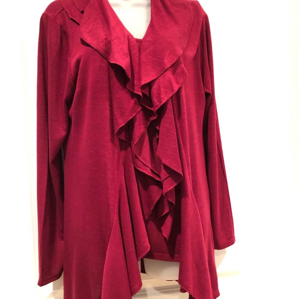 NWT Gramercy 22 2-pc Wine Sweater Set Size Large - Picture 3 of 8